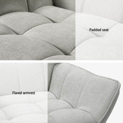 Artiss Armchair Lounge Chair Accent Chairs Sofa Linen Fabric Cushion Seat Grey.