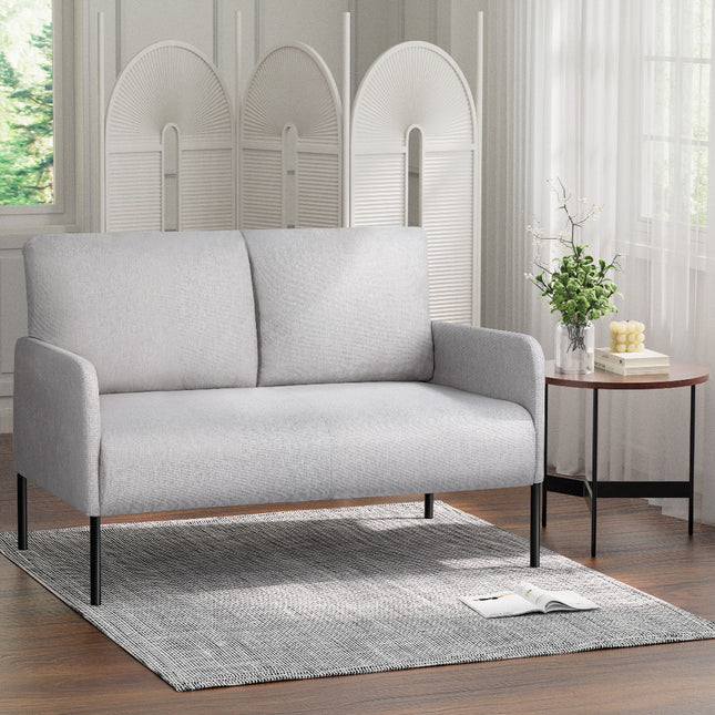 Artiss Armchair 2-Seater Sofa Pillow Linen Grey.