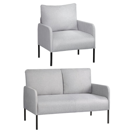 Artiss Armchair 4 Seater Sofa Set Pillow Gery Kane.