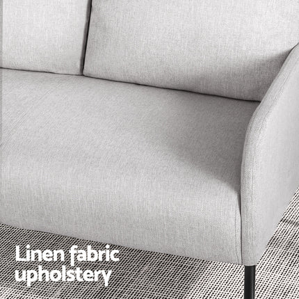 Artiss Armchair 4 Seater Sofa Set Pillow Gery Kane.
