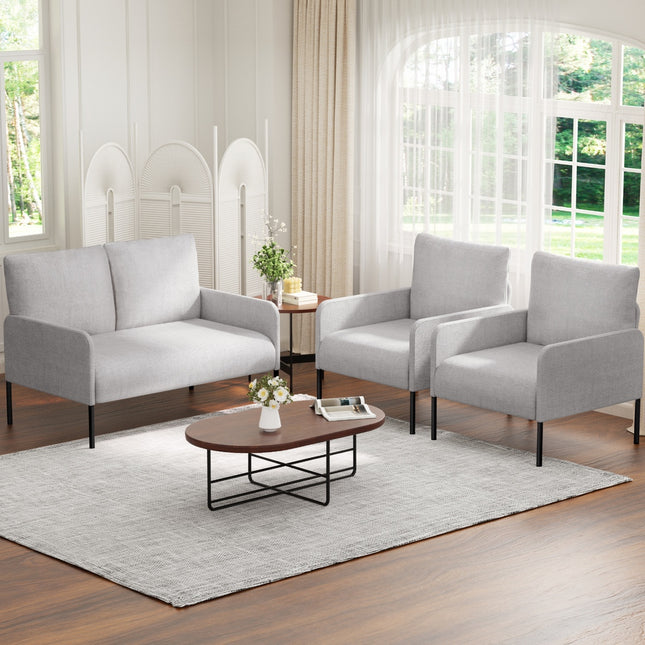 Artiss Armchair 4 Seater Sofa Set Pillow Gery Kane.