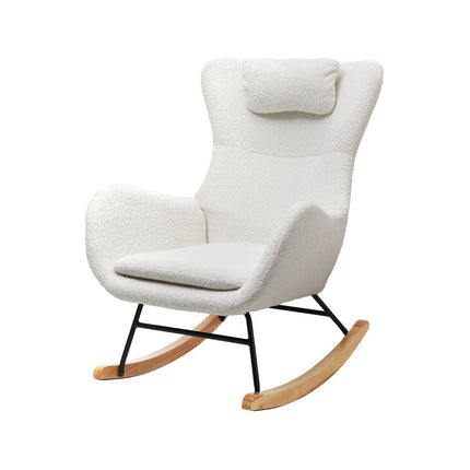 Artiss Rocking Chair Armchair Pillow Boucle White.