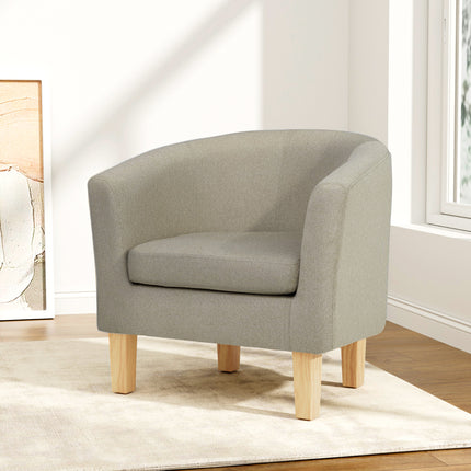 Artiss Armchair Tub Chair Beige Abby.