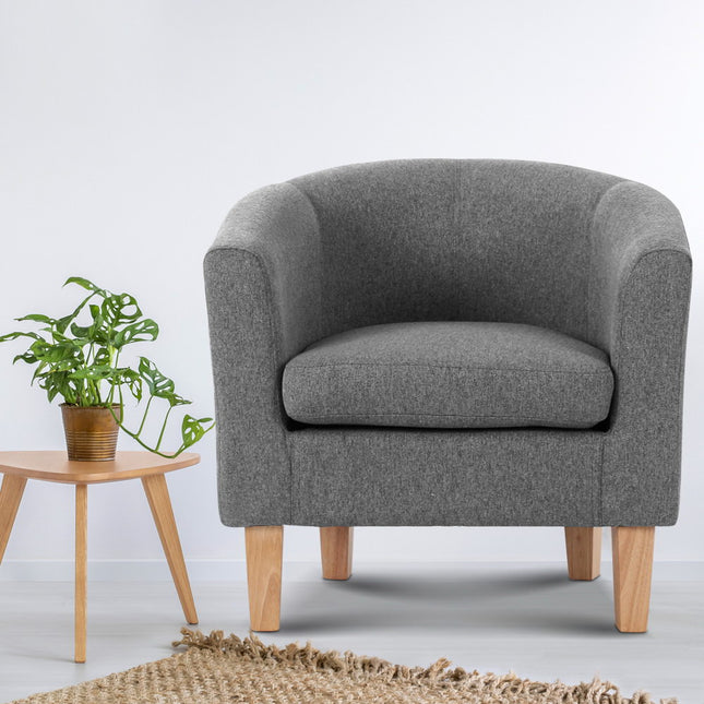 Artiss Abby Fabric Armchair - Grey.