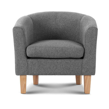 Artiss Abby Fabric Armchair - Grey.