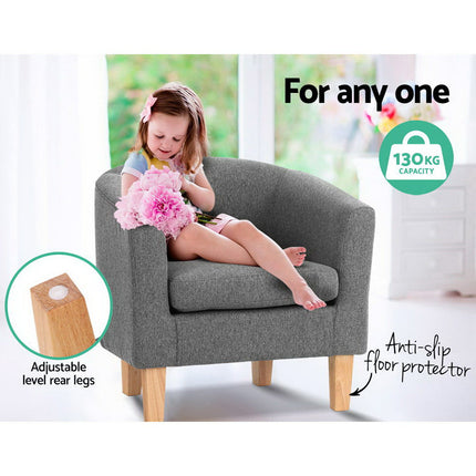 Artiss Abby Fabric Armchair - Grey.