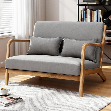 Artiss Armchair 2-seater Loveseat Fabric Grey.