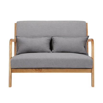 Artiss Armchair 2-seater Loveseat Fabric Grey.