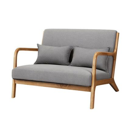 Artiss Armchair 2-seater Loveseat Fabric Grey.