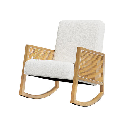 Artiss Armchair Rocking Chair Boucle Rattan White.