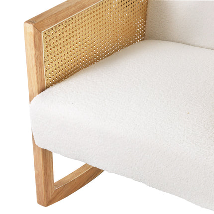 Artiss Armchair Rocking Chair Boucle Rattan White.
