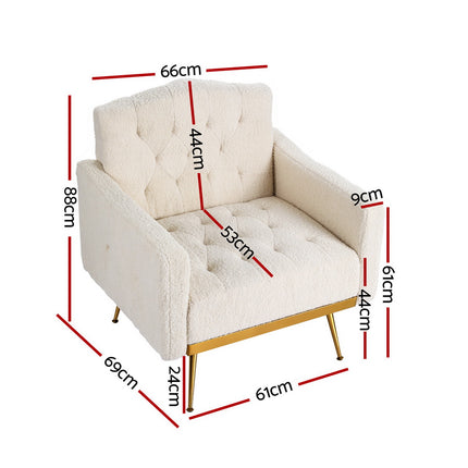 Artiss Armchair Boucle Beige Nicole.