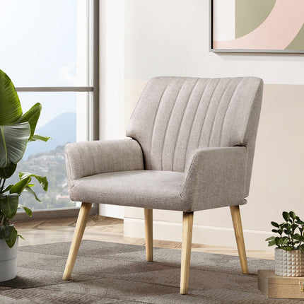 Artiss Armchair Fabric Beige Sebastini.