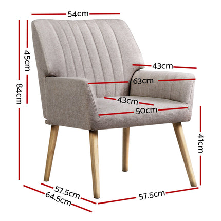 Artiss Armchair Fabric Beige Sebastini.