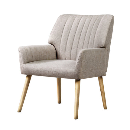 Artiss Armchair Fabric Beige Sebastini.