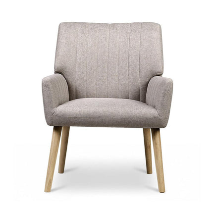 Artiss 2X Armchair Faux Fabric Beige.