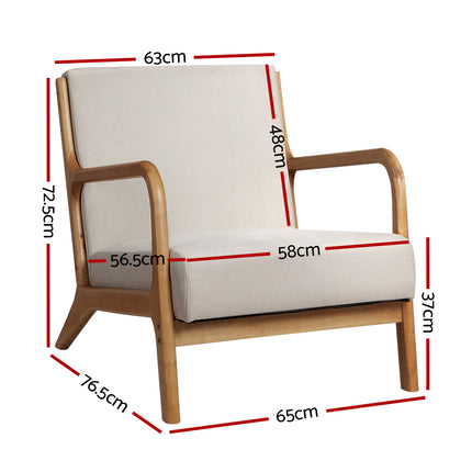 Artiss Armchair Fabric Beige Olive.
