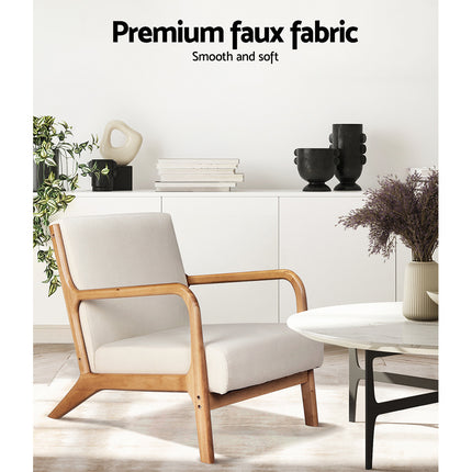 Artiss Armchair Fabric Beige Olive.