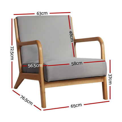 Artiss Armchair Fabric Light Grey.