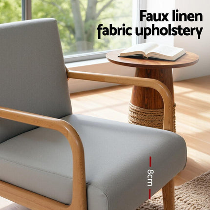 Artiss Armchair Fabric Light Grey.