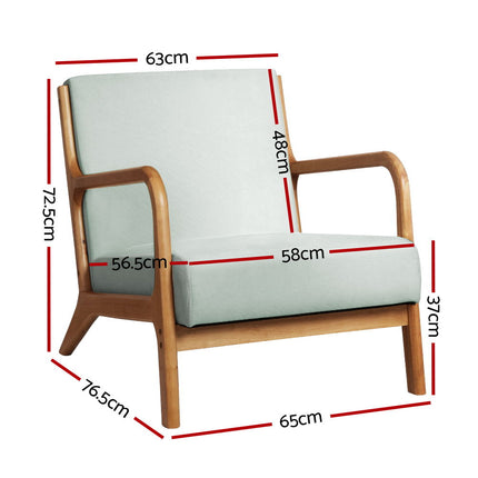 Artiss Armchair Fabric Grey Olive.