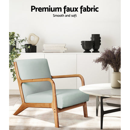 Artiss Armchair Fabric Grey Olive.