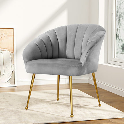 Artiss Armchair Velvet Grey Eloise.