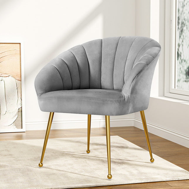 Artiss Armchair Velvet Grey Eloise.