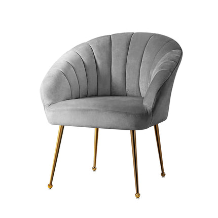 Artiss Armchair Velvet Grey Eloise.