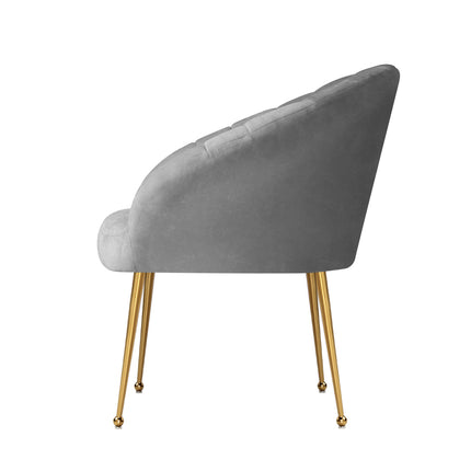 Artiss Armchair Velvet Grey Eloise.