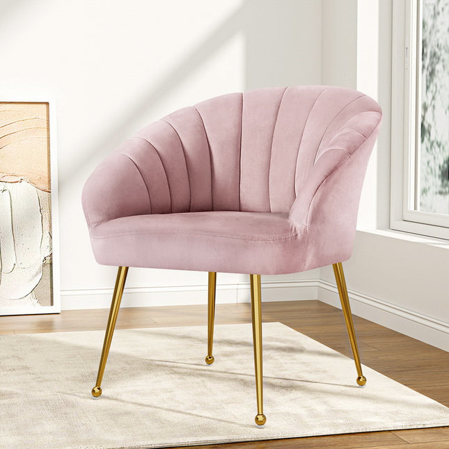 Artiss Armchair Velvet Pink Eloise.