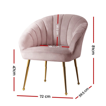 Artiss Armchair Velvet Pink Eloise.