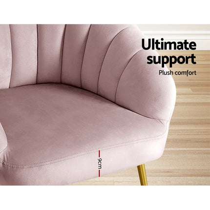 Artiss Armchair Velvet Pink Eloise.