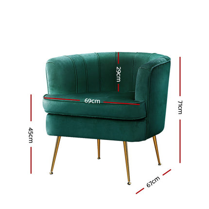 Artiss Armchair Velvet Blue Norvia.