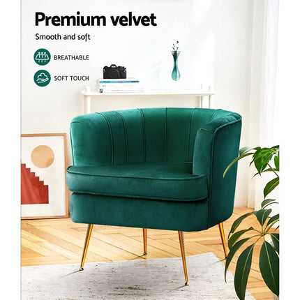 Artiss Armchair Velvet Blue Norvia.