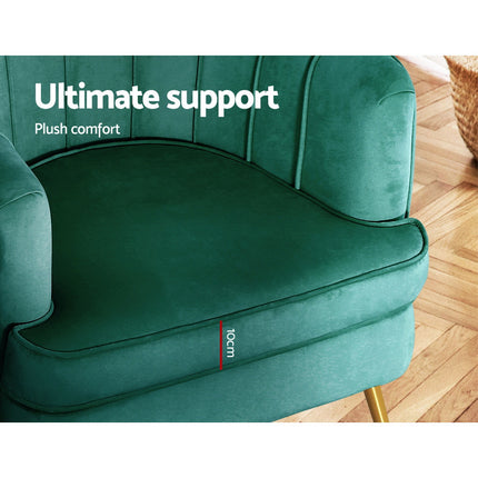 Artiss Armchair Velvet Blue Norvia.