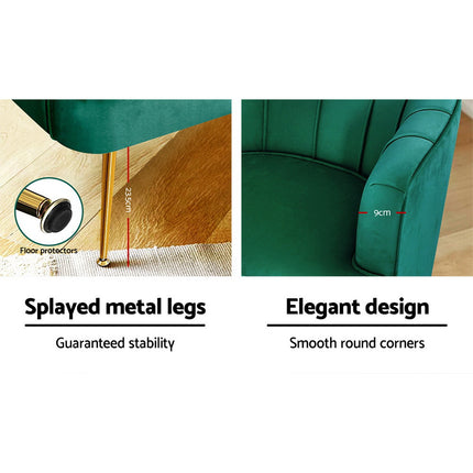 Artiss Armchair Velvet Blue Norvia.