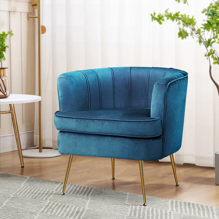 Artiss Armchair Velvet Blue Norvia.