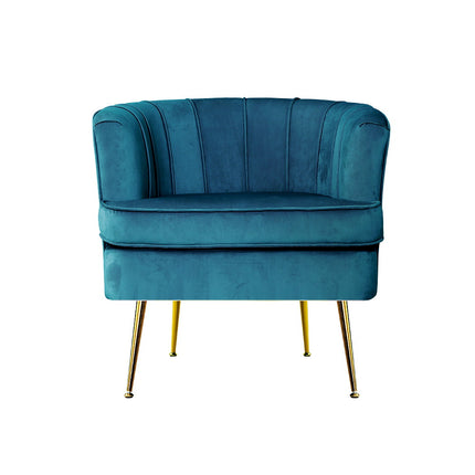 Artiss Armchair Velvet Blue Norvia.