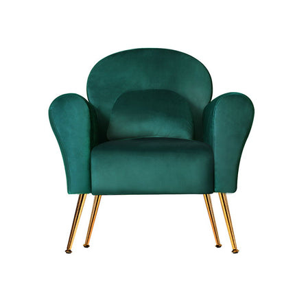 Artiss Armchair Green Velvet Caroline.