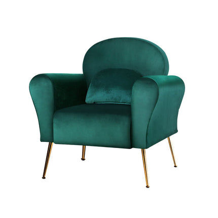 Artiss Armchair Green Velvet Caroline.