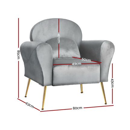 Artiss Armchair Green Velvet Caroline.