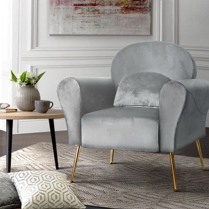 Artiss Armchair Green Velvet Caroline.