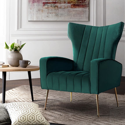 Artiss Armchair Green Velvet Kate.