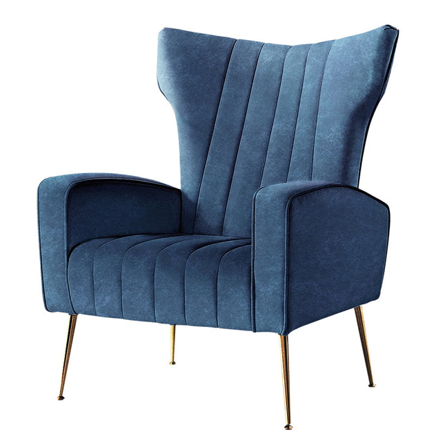 Artiss Armchair Navy Velvet Kate.