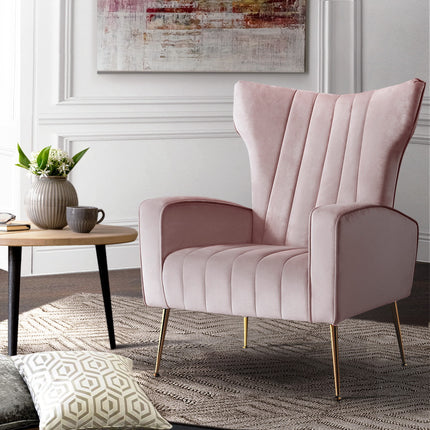 Artiss Armchair Green Velvet Caroline.