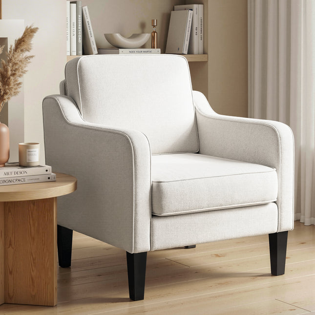 Artiss Armchair Lounge Accent Chair Linen Fabric Beige.