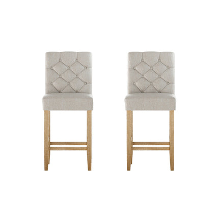 Artiss 2x Bar Stools Linen Upholstered Chairs.