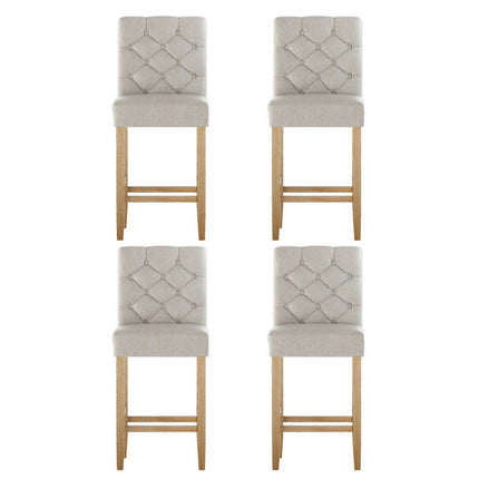 Artiss 4x Bar Stools Linen Upholstered Chairs.