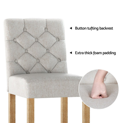 Artiss 4x Bar Stools Linen Upholstered Chairs.